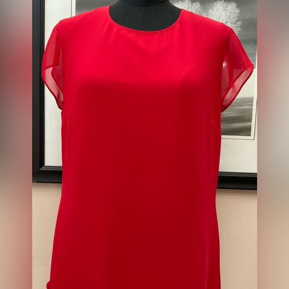 TED BAKER Women’s Red Cap Sleeve Circle Applique Hem Glana Dress Size 4 US 10 - Picture 4 of 13